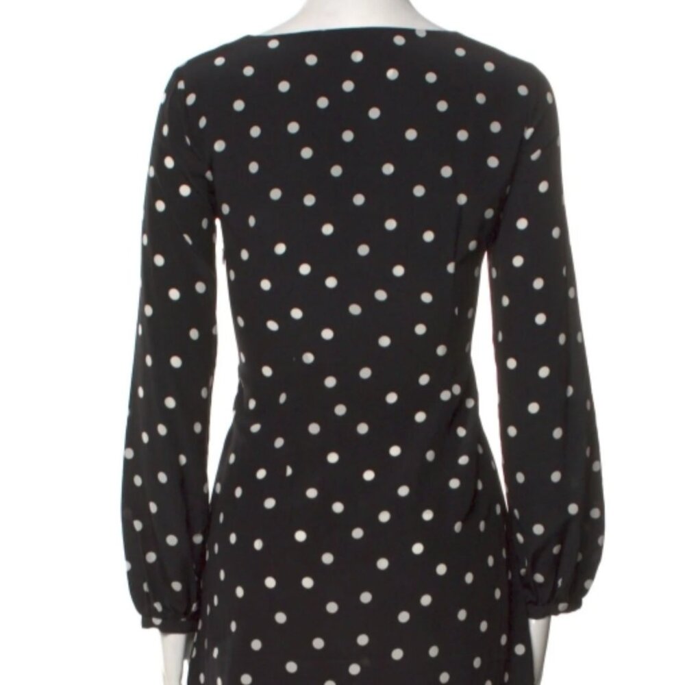 Intermix 100% Silk Long Sleeve April Polka Dot Dress XS $325 - Picture 13 of 14